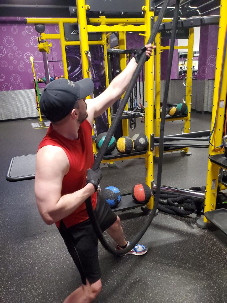 Donald, Business Development Specialist at Pepperl+Fuchs Comtrol, is strength training at the gym.