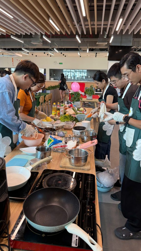 Photo of a team in action
